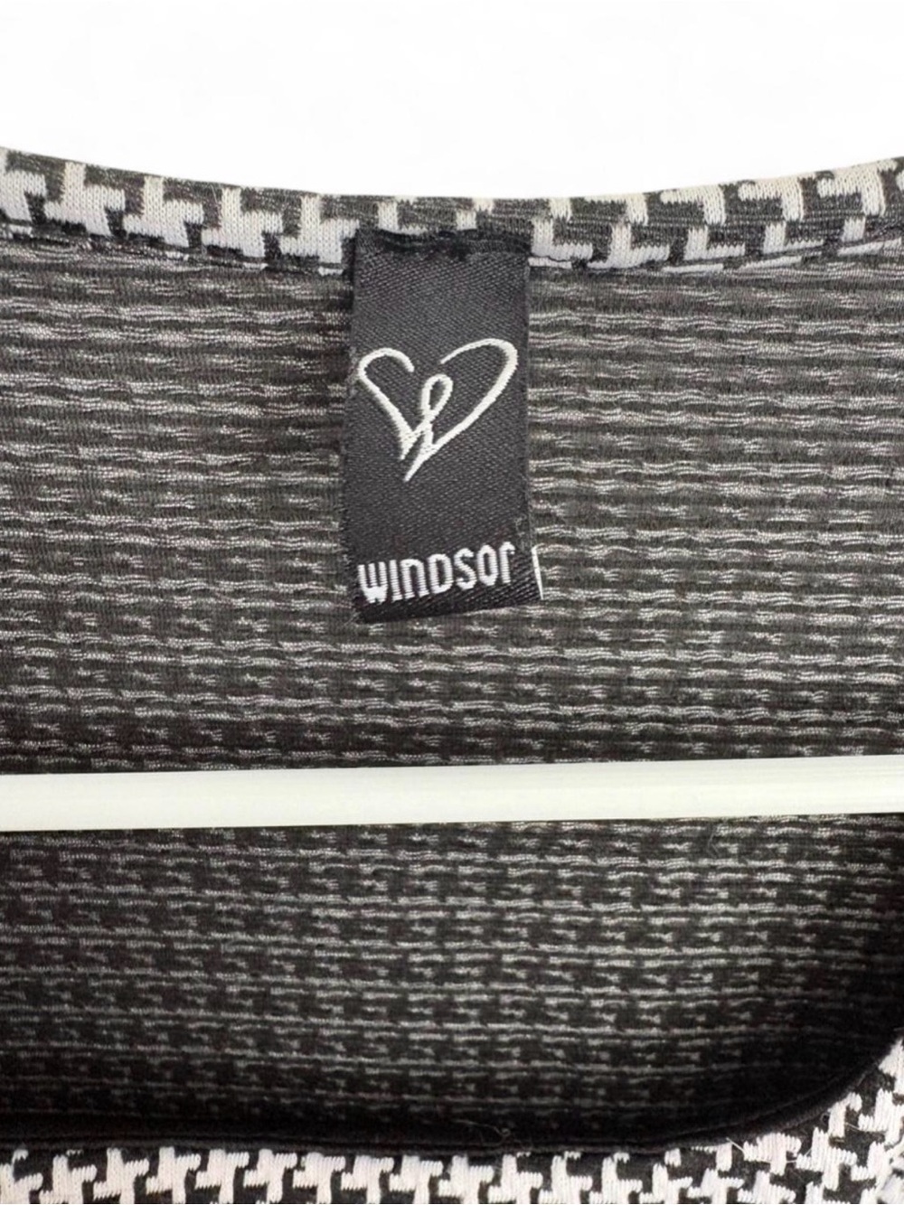 Windsor Black White Houndstooth Sloan Sheath Dress Cap Sleeve Size Medium - Picture 2 of 5